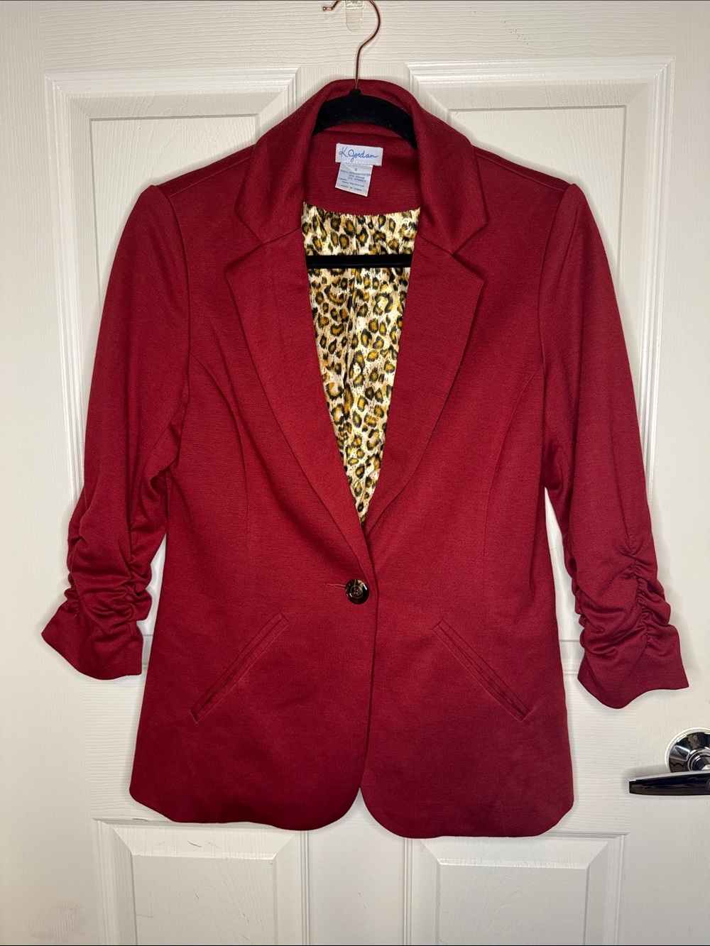 Women's Casual Red Blazer Jacket